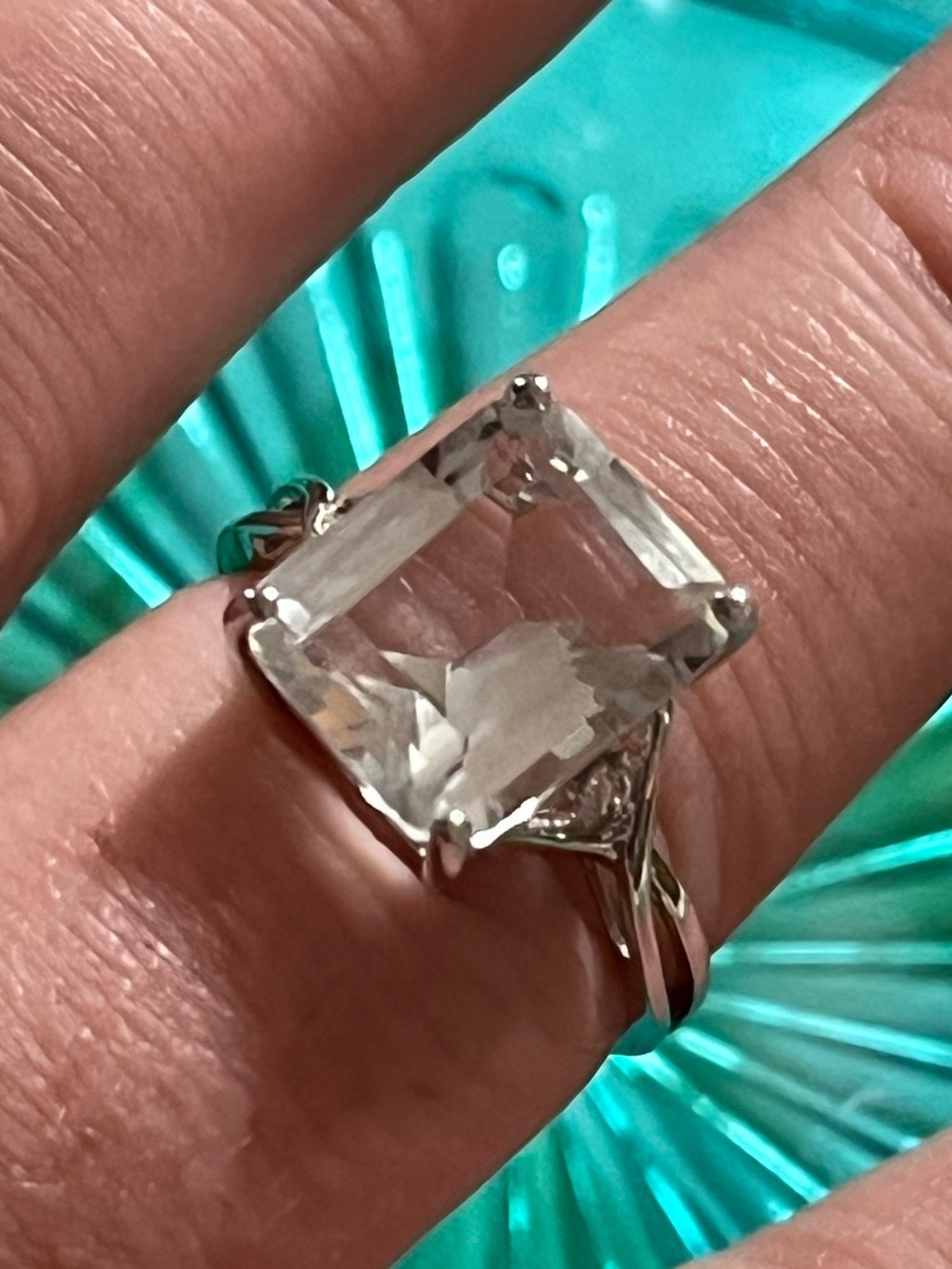 Stella Grace Sterling Silver 925 Quartz White Topaz Size 7.75